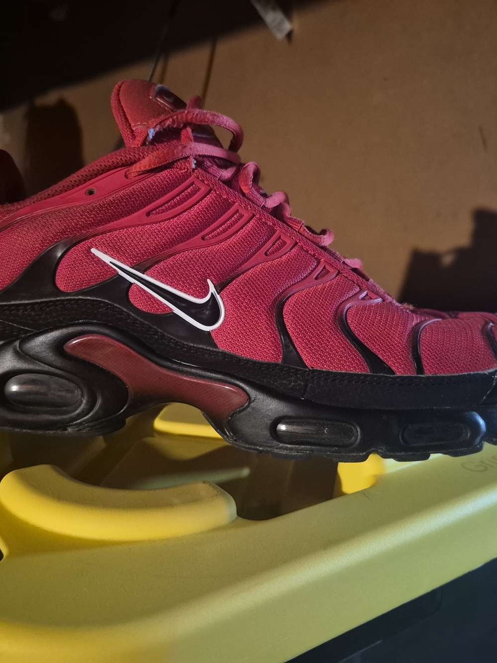 Nike Pink and Black Air Cushion Trainer with White Swoosh